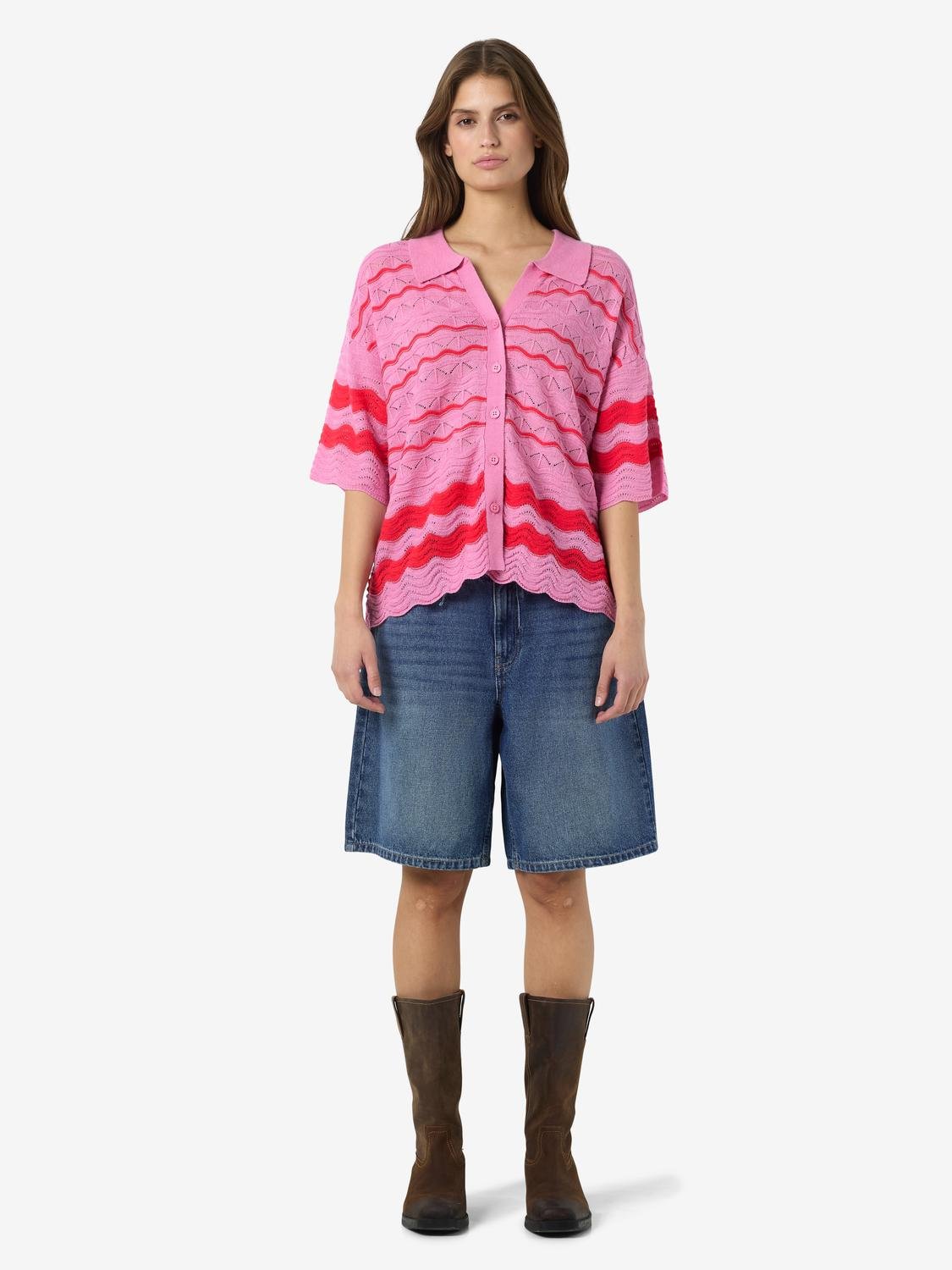 NMSADIE Knitted Polo Shirt - Begonia Pink - VERO MODA & VILA Bergvik